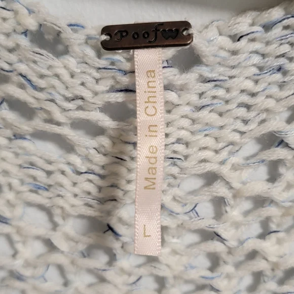 Boho Chic Open Work Knit Chrochet Lace Pattern Duster Long Cardigan Cozy Casual - Picture 6 of 7